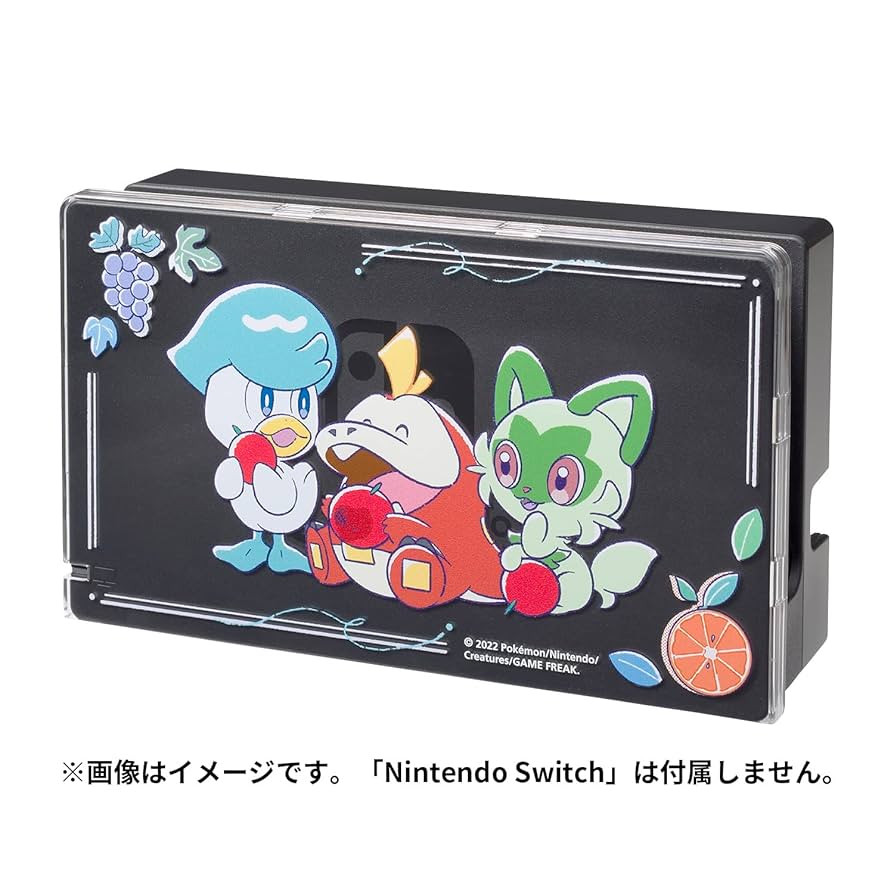 Nintendo Switch 本体 ブラック　ポケモンドックカバー付き ポケセンオンライン、「ポケモンBDSP」仕様のSwitchドックカバー
